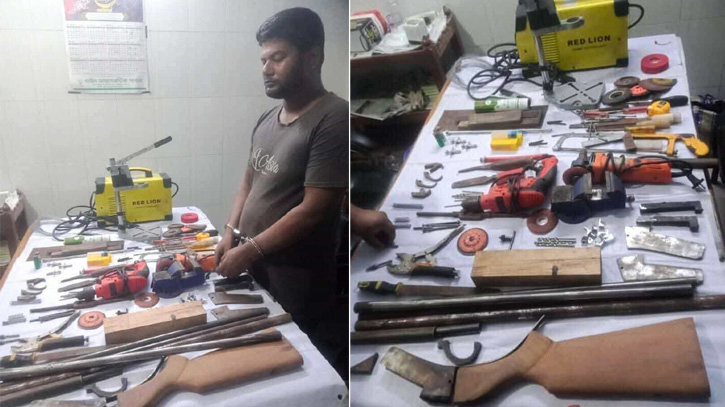 পাবনায় অস্ত্র তৈরির কারখানা থেকে সরঞ্জাম উদ্ধার, আটক মনি